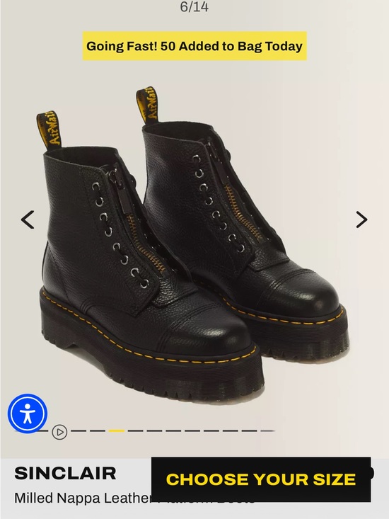 Dr. Martens Shoes - Dr. Martens Black Leather Platform Zip - Sinclair